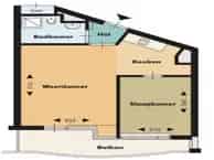 Appartement Rotterdam Admiraal De Ruyterweg 2 kamers 39m2
