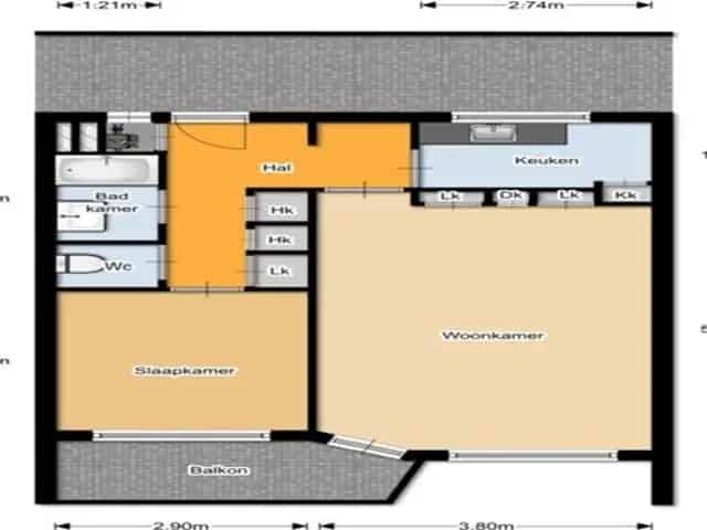 Appartement Enschede Espoortstraat 1 slaapkamer balkon