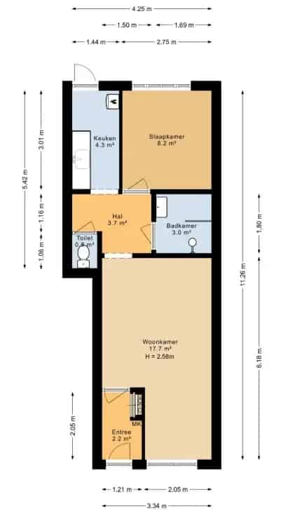 Modern Appartement Rotterdam 2 Kamers Balkon Nabij Openbaar Vervoer