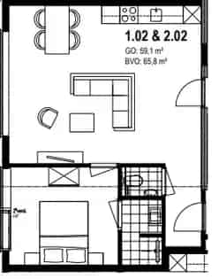 2 Kamer Appartement Amsterdam 59m2 Luxe Gemeubileerd
