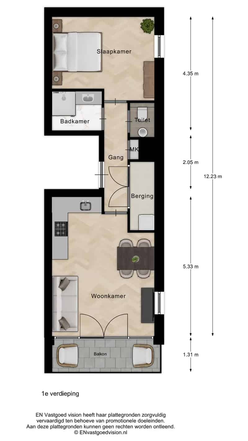 Appartement Valkstraat Zaandam 43m2  Balkon Energielabel A++