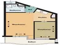 Appartement Rotterdam Admiraal De Ruyterweg 2 kamers 39m2