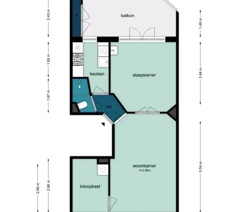 Appartement Amsterdam West De Baarsjes 49m2 Balkon Eigen Grond
