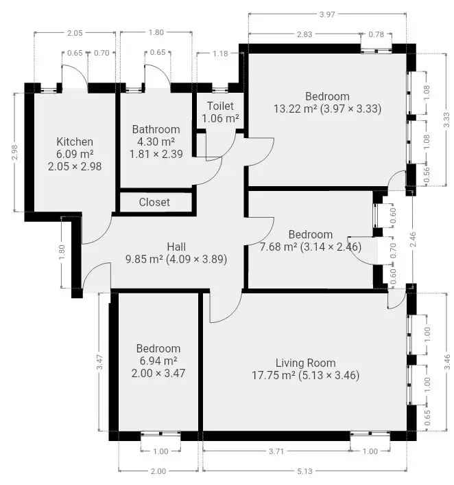 Appartement Amsterdam Oost 70m2 te huur