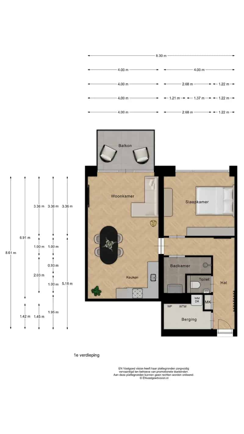 Tweekamerappartement Koog aan de Zaan: Balkon en duurzame features
