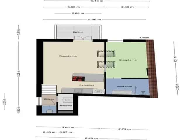 Appartement Delft Brabantse Turfmarkt: Modern appartement voor 1 persoon of stel