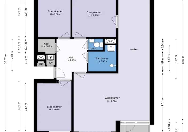 Amsterdam Dapperbuurt: Ruim 4 Kamer Appartement 80m2 2 Balkons