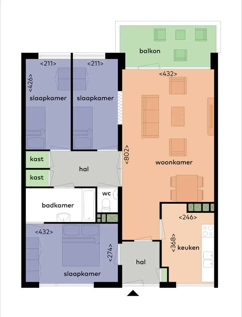 Appartement Voorschoten 3 slaapkamers balkon berging