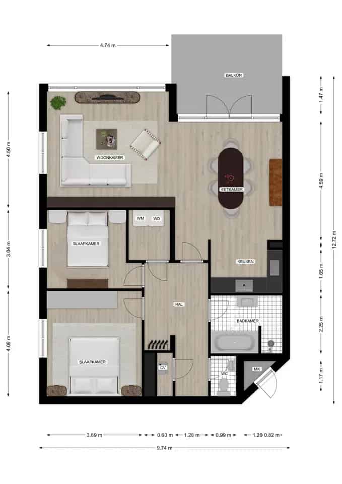 Appartement Hoensbroek  -  Luxe 2 Slaapkamers  -  Prive Parkeren  -  Energielabel A
