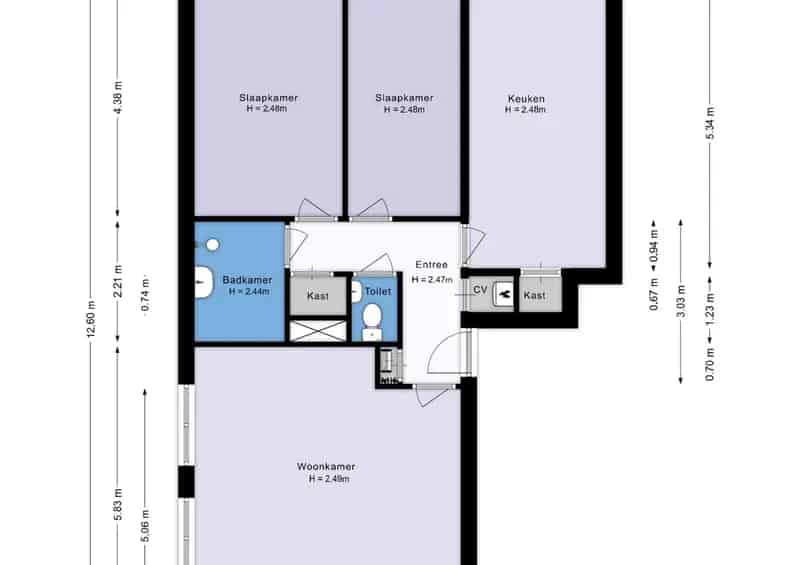 3-kamerappartement Amsterdam Zuidoost 77m


