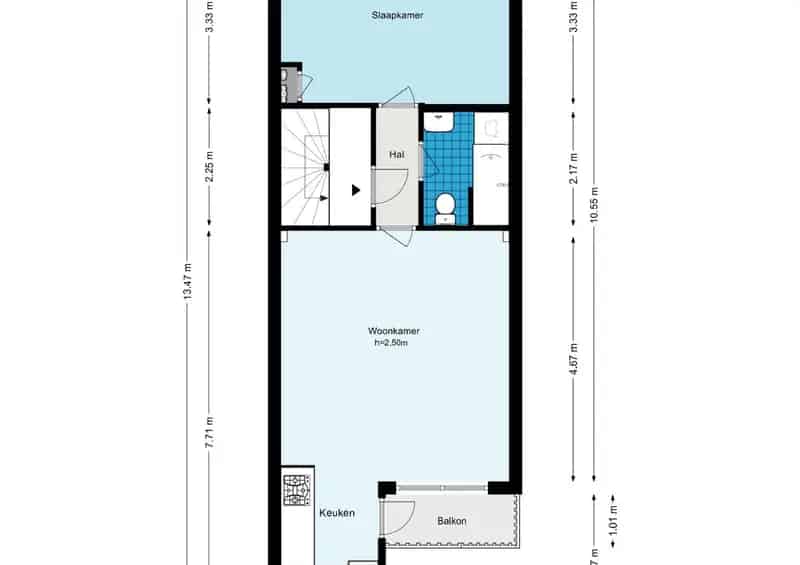 Appartement te koop Amsterdam De Pijp 2 kamers 47m2 balkon