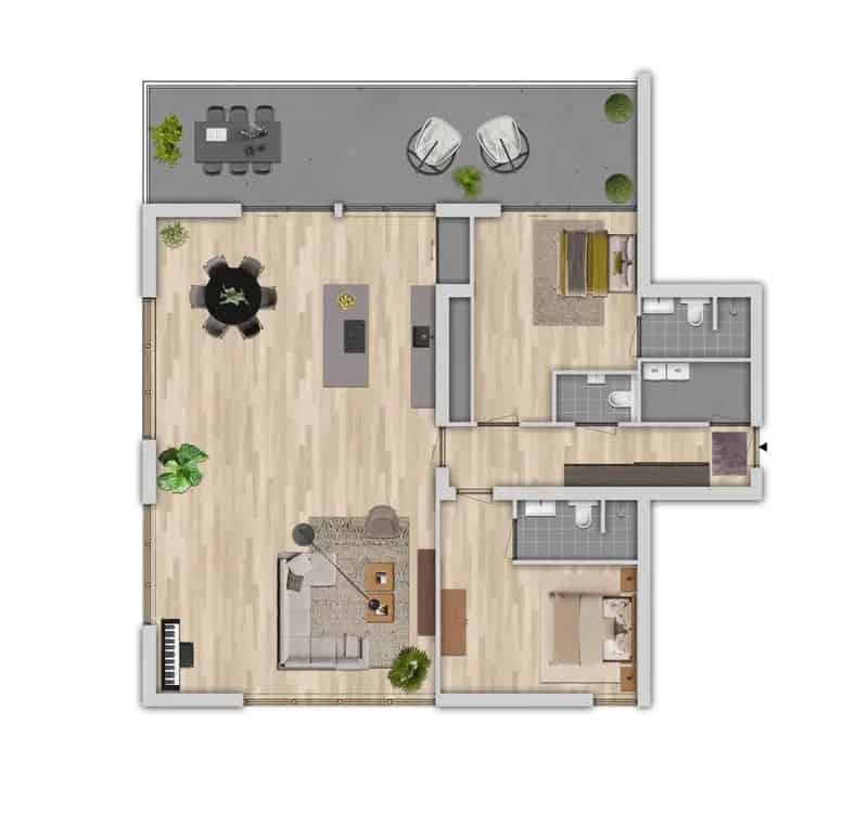 Penthouse Ommen 157m2 2 slaapkamers 2 badkamers duurzaam