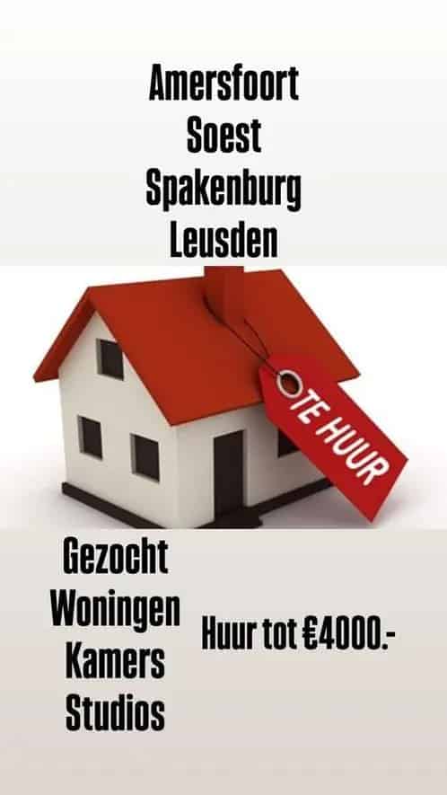 Gezocht Huurwoning Kamer Studio Amerfoort Soest Leusden Spakenburg