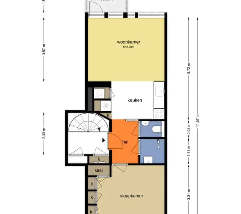Appartement te koop Oud West Amsterdam 46m2