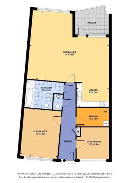 3-kamerappartement Colmschate Ruime Woonkamer Balkon Nabij Winkelcentrum