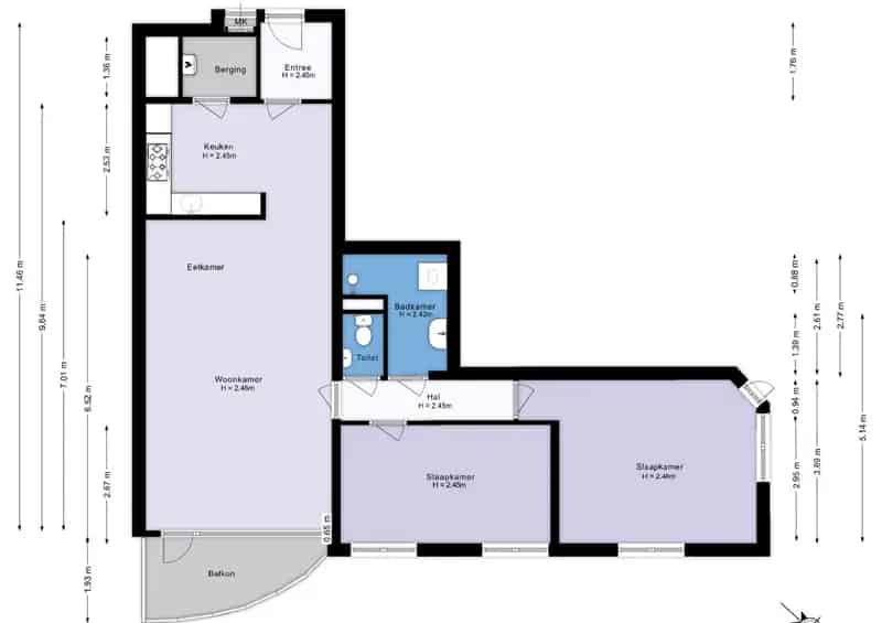 Appartement Diemen Noord 89m2 3 kamers balkon Amsterdam Rijnkanaal