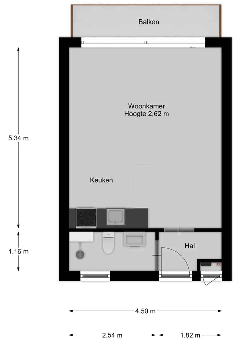 Studio te koop Laren NH  Nabij Brink gerenoveerd balkon parkeerplaats