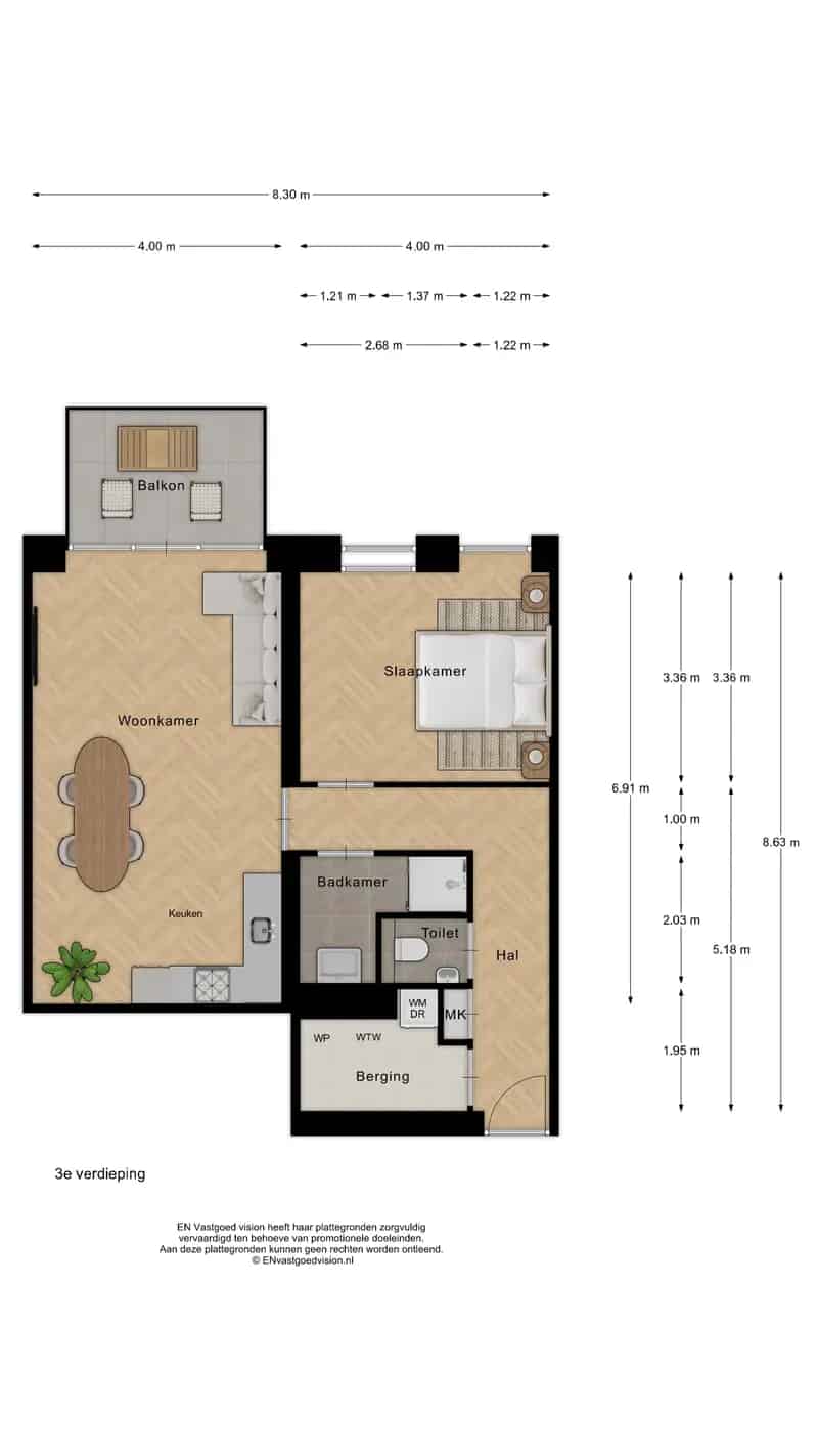 Tweekamerappartement Koog aan de Zaan  Balkon aan de Zaan
