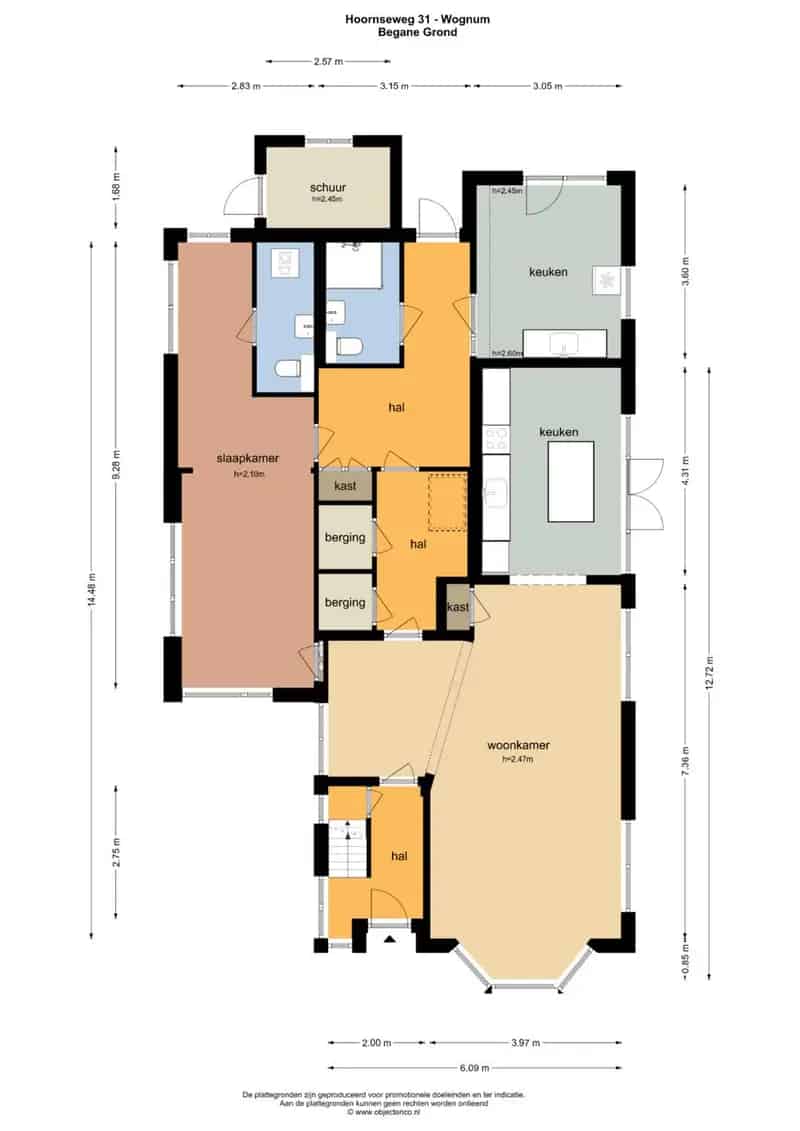Vrijstaande woning met kas en schuur te koop