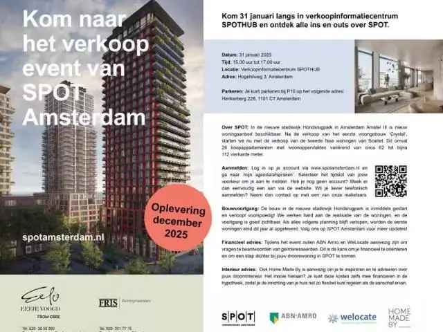 SPOT Amsterdam Scarlet Appartement 97m2 3 Slaapkamers December 2025