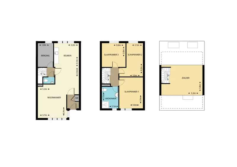 Eengezinswoning Houten 3 slaapkamers nieuwe badkamer