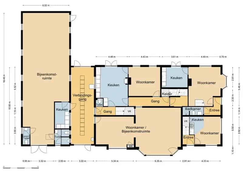 Vrijstaand pand Oene 544m²  grote tuin  wonen werken B&B
