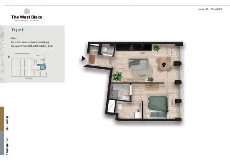 Appartement te Koop Rotterdam Centrum The West Blake Type F