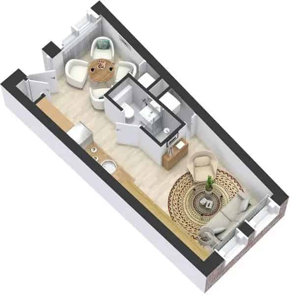 Studio Appartement Vogelenbuurt 30m2
