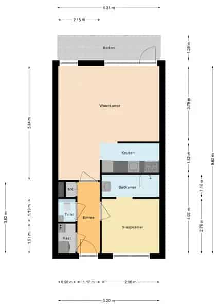 2-kamer appartement Veldhoven 50m2 Gemeubileerd gerenoveerd