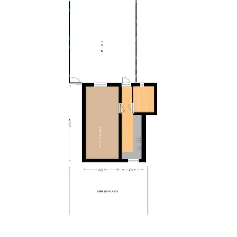 Studio te huur Gemonde 35m2 eigen tuin