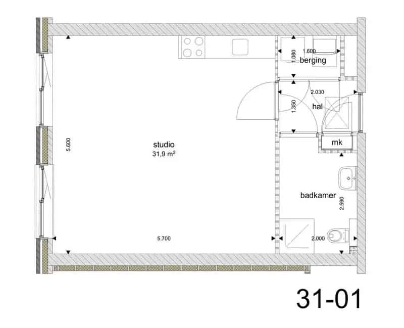 Studio Aalsmeer 55plus - 32m2 - Gasloos - Zonnepanelen