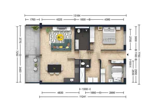 Appartement Pampuskade Rotterdam: 3-kamer appartement te huur