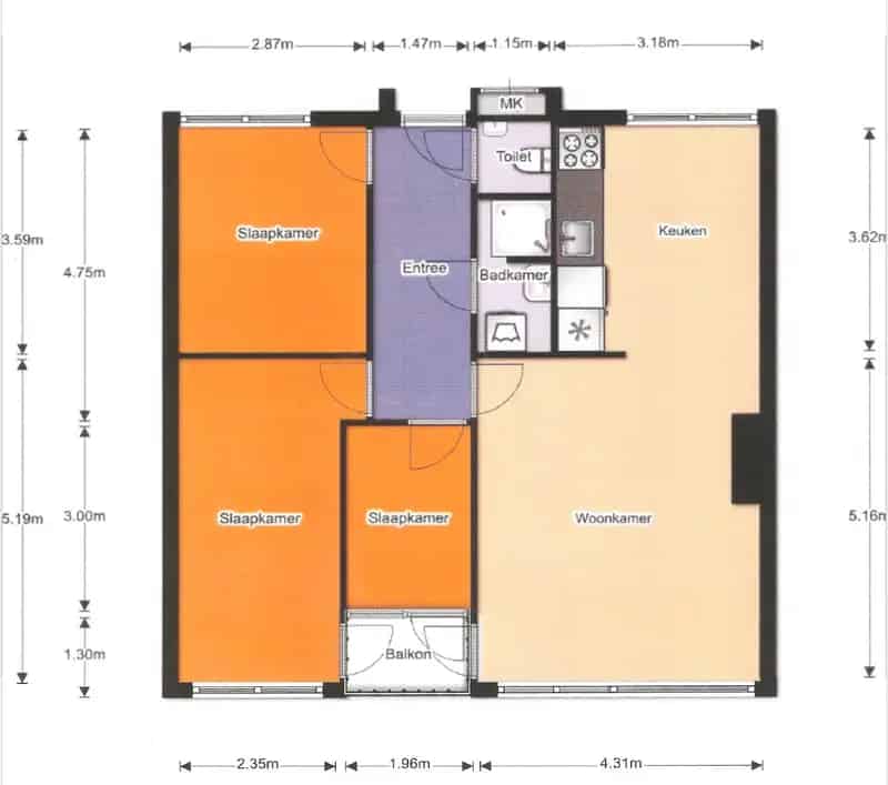Leuk appartement centrum Wageningen