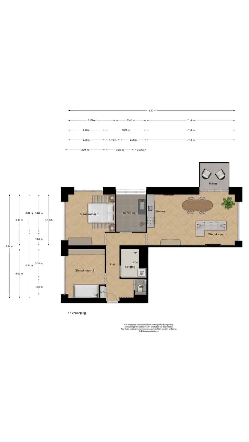 Luxe appartement aan de Zaan 85m2 2 slaapkamers