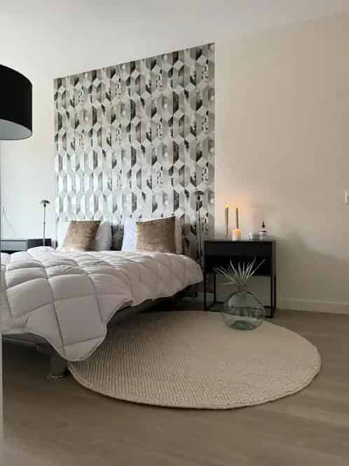 Beige wollen vloerkleed 160cm diameter