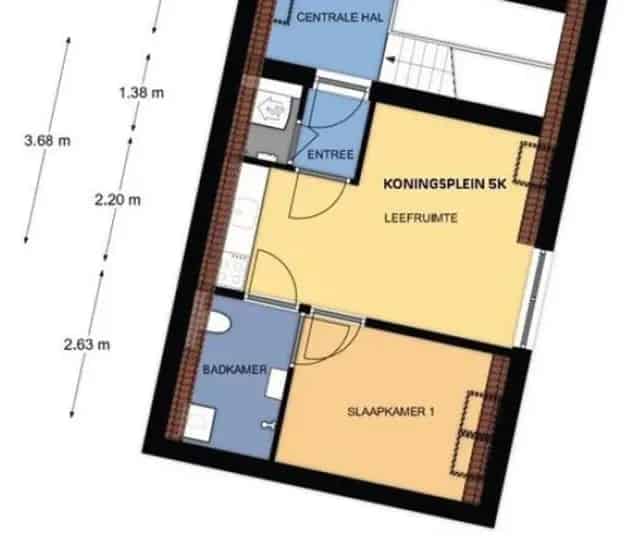 Bovenwoning Zwolle 35m2 2 Kamers