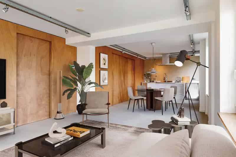 Loftappartement Amsterdam West 58m2 gerenoveerd