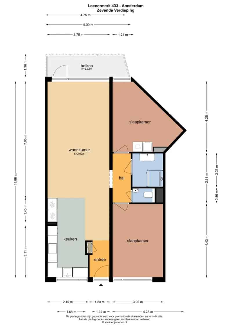 Amsterdam Noord 3 Kamer Appartement te Koop 82m2 Balkon Parkeerplaats
