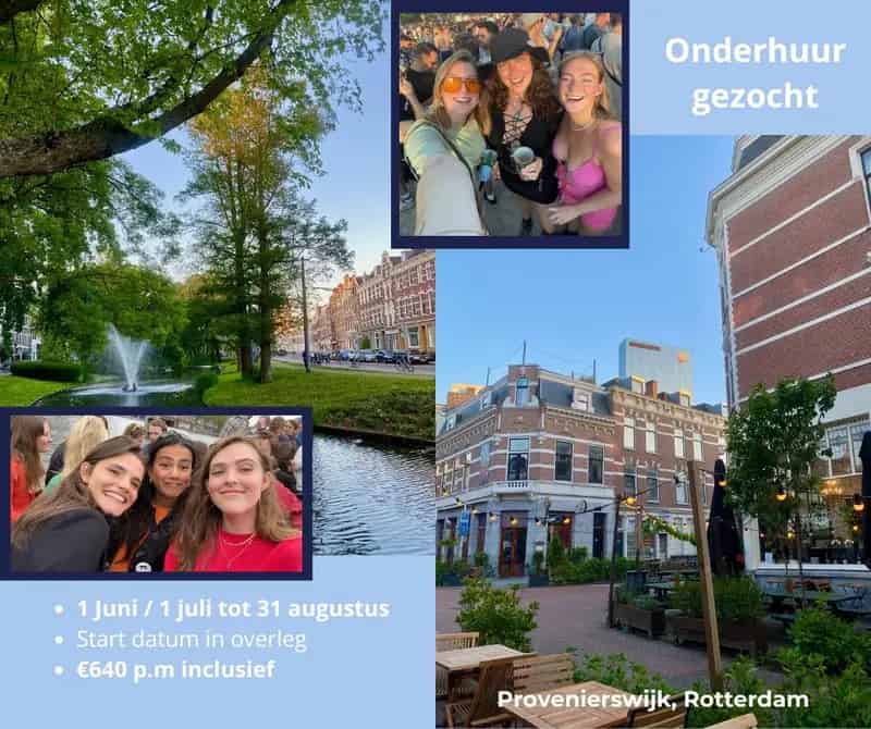 Kamer te Huur Rotterdam Provenierswijk 3 maanden Juni-September