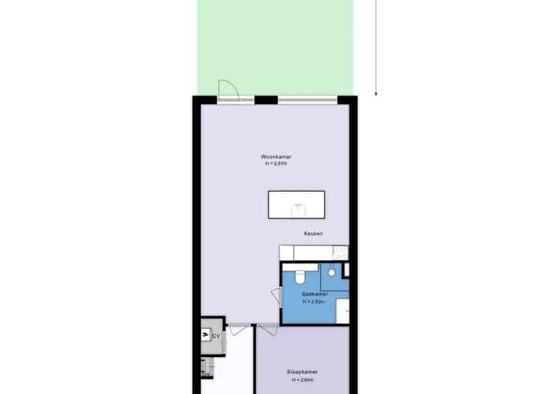 Appartement te koop Gaasperdam 2 kamers tuin berging